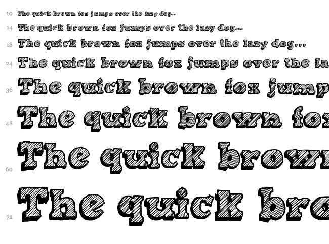 Sketch Nothing font waterfall